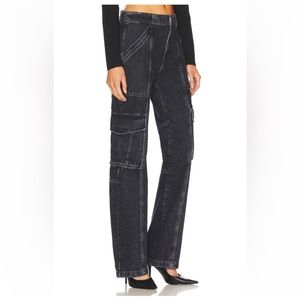 Frame High Rise Utility Straight Leg Jeans